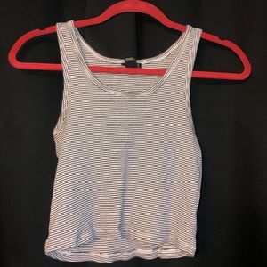 Forever 21 navy blue/white crop top